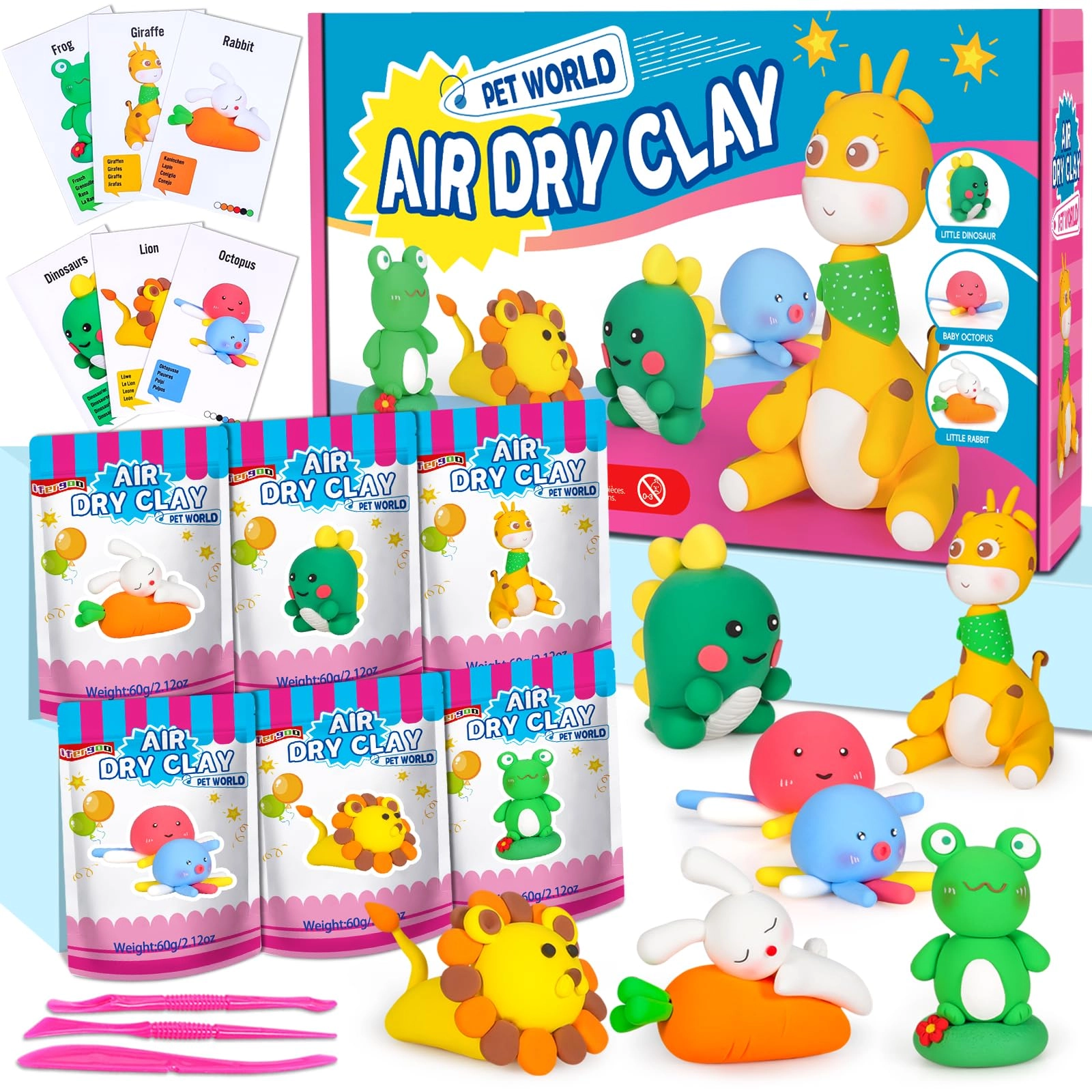 iFergoo Air Dry Clay - 3+ years 6 pcs