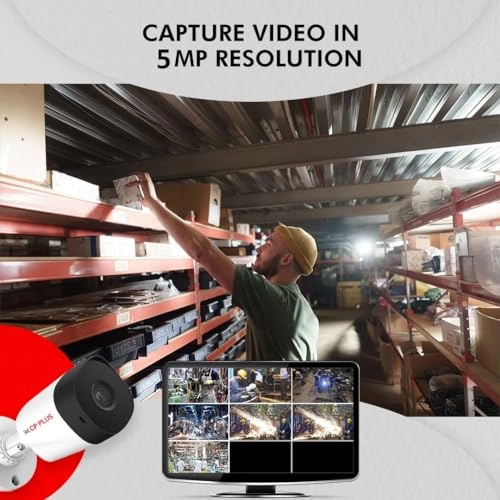 8 Channel DVR + 5 MP Outdoor Camera + 5 MP Indoor Camera + Hard Drive - 2TB + 8 Channel Power Supply + CCTV Cable Bundle + HDMI+BNC/DC Set