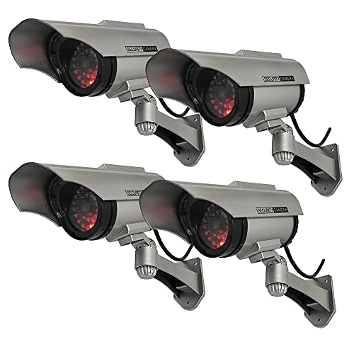 Solar Powered Dummy Fake Security Camera Bullet CCTV Surveillance - Indoor Outdoor