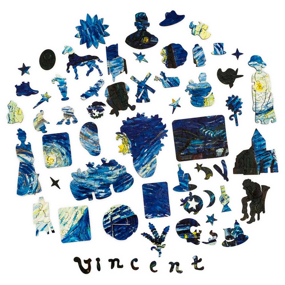 The Starry Night Wooden Puzzle (4107390-Art_Starry_Night) - 1000 pcs