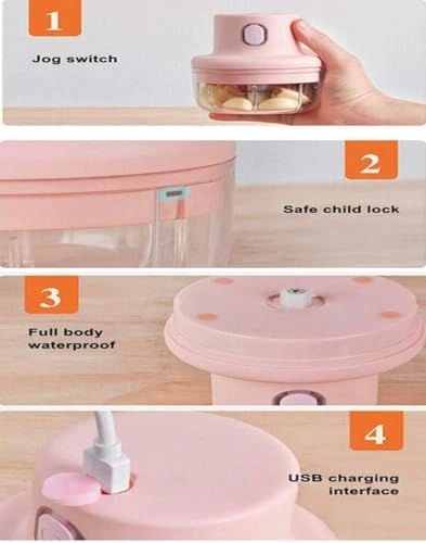 Intelligent Electric Mini Food Chopper - 250 ml USB Rechargeable