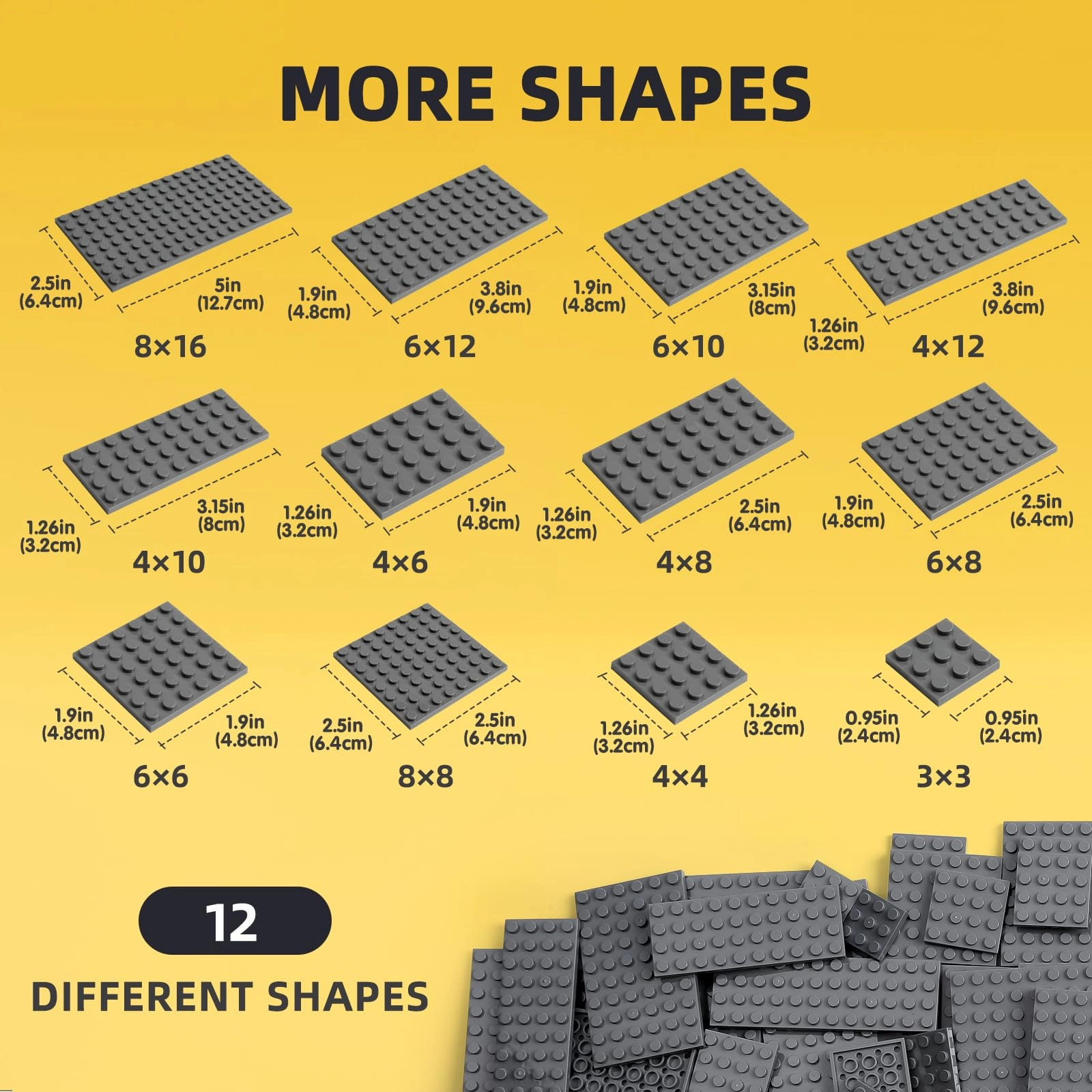 Small Building Plates - Small Flat Baseplates 150 pcs