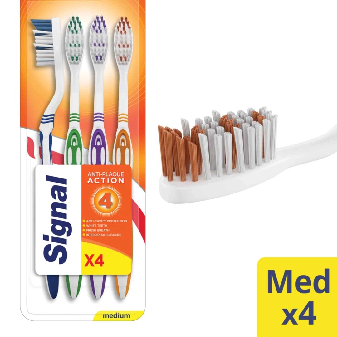 X-tra clean tooth brush - medium 4-Piece Pack