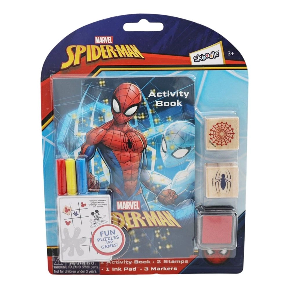 SKOODLES Sprider Man Activity Book - Wooden Stampers