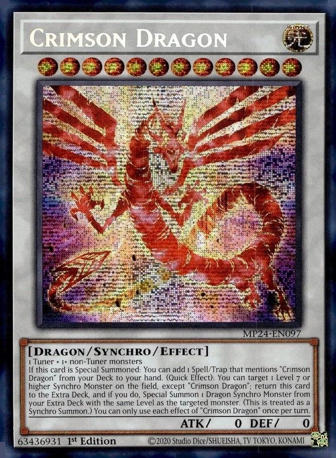 Yu-Gi-Oh! Crimson Dragon - MP24-EN097 - Prismatic Secret Rare 1st Edition
