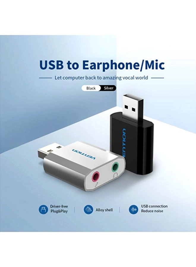 Sound Card Adapter - USB Earphone/Mic Noise Reduction