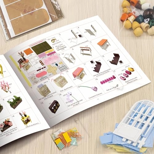 Miniature DIY Dollhouse Kit - White Flower House