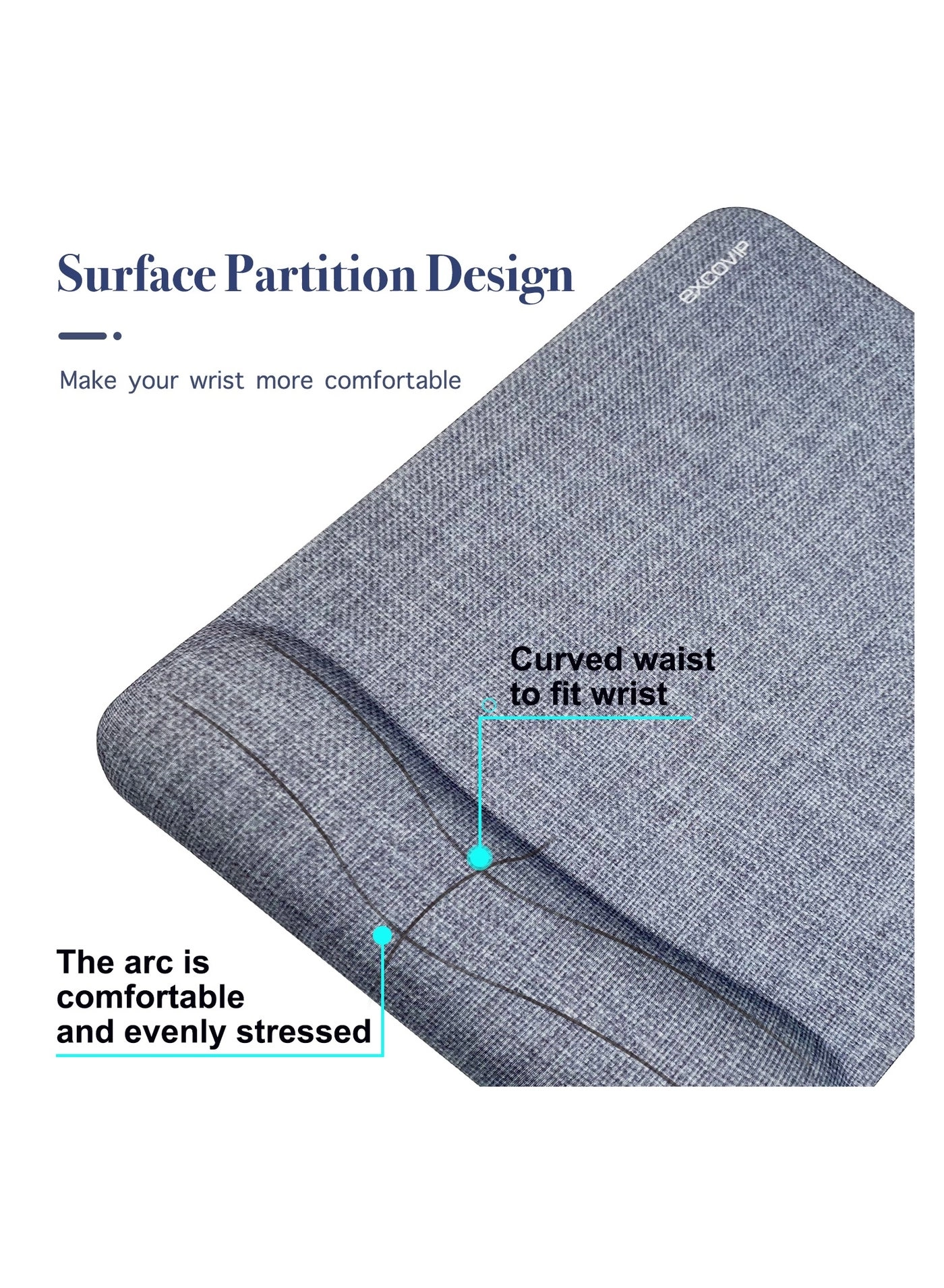 Lycra Cloth Ergonomic Mouse Pad - 25.5x19 cm