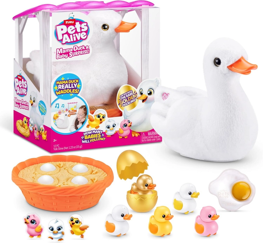 ZURU Mama Duck & Baby Surprise - over 10 quacking sounds 32 cm