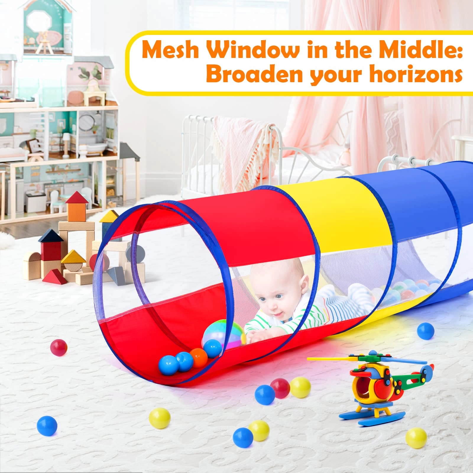 Kids Play Tunnel - Colorful Pop Up Rainbow