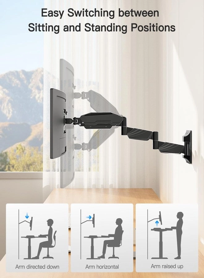 Long Arm Monitor Wall Mount - Single 32 inch 100x100