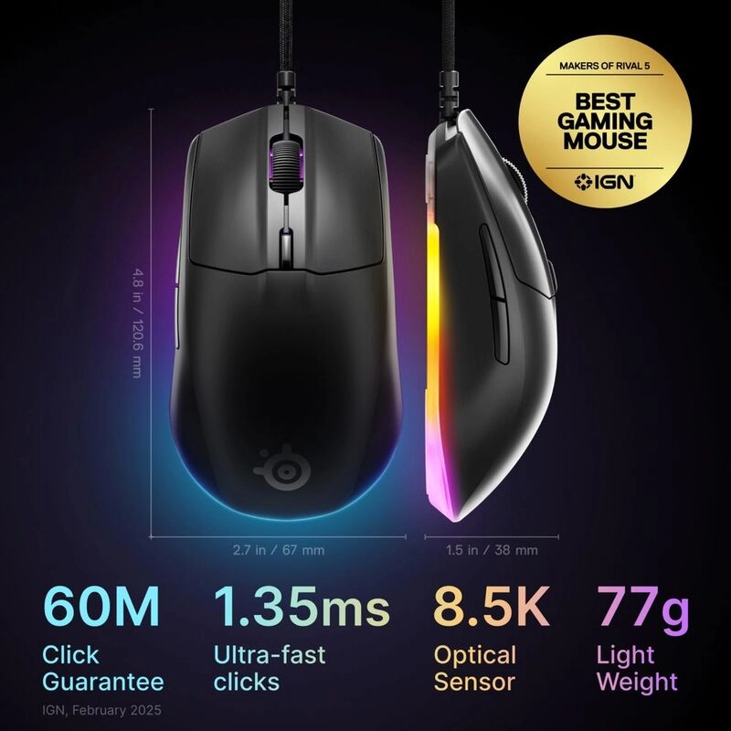 Rival 3 Gen 2 Mouse - Wired