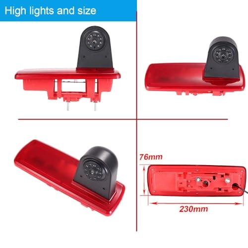 Brake Light Camera - Night vision 628 x 586 pixels + TFT LCD monitor - 7 Inches