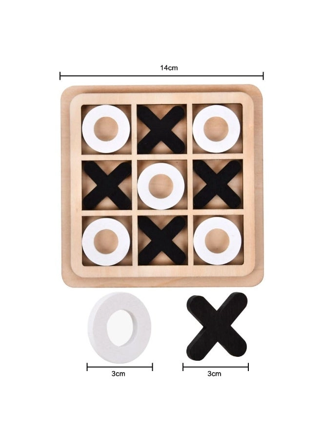 Tic Tac Toe - Wood Mini 3Pcs 3 Color