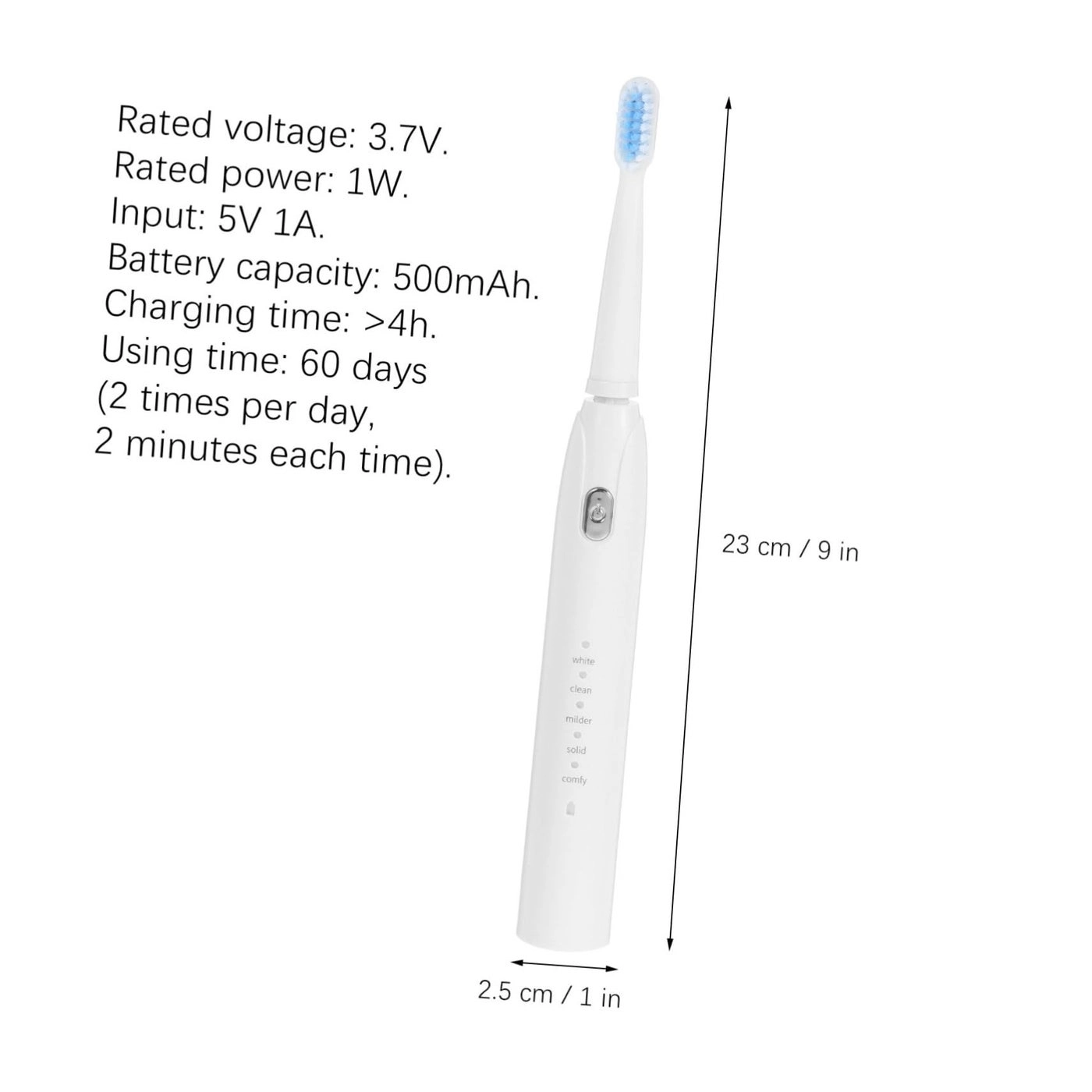 Sonic - USB Rechargeable 5 Speed White