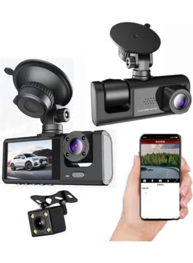 3-Lens Dash Cam - 1080P