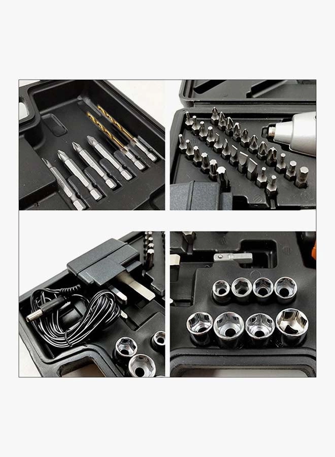 Cordless Screwdriver Set - 44-Piece 4.8V Black/Red 8 cm