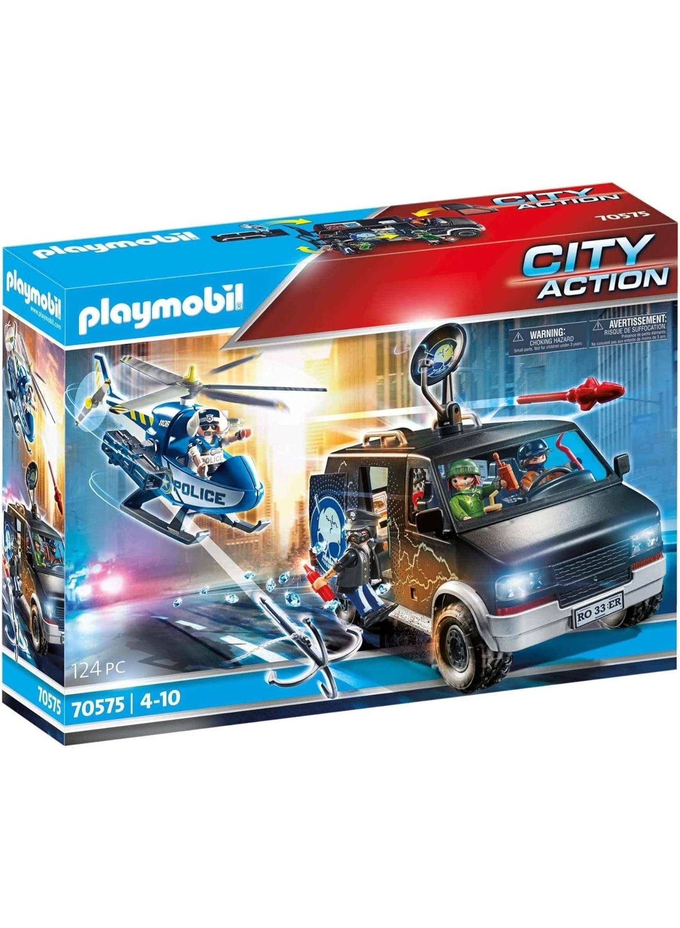 playmobil Special PLUS Helicopter Pursuit With Runaway Van - 124pcs