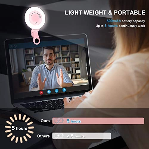 Selfie Ring Light - Clip Dimmable USB