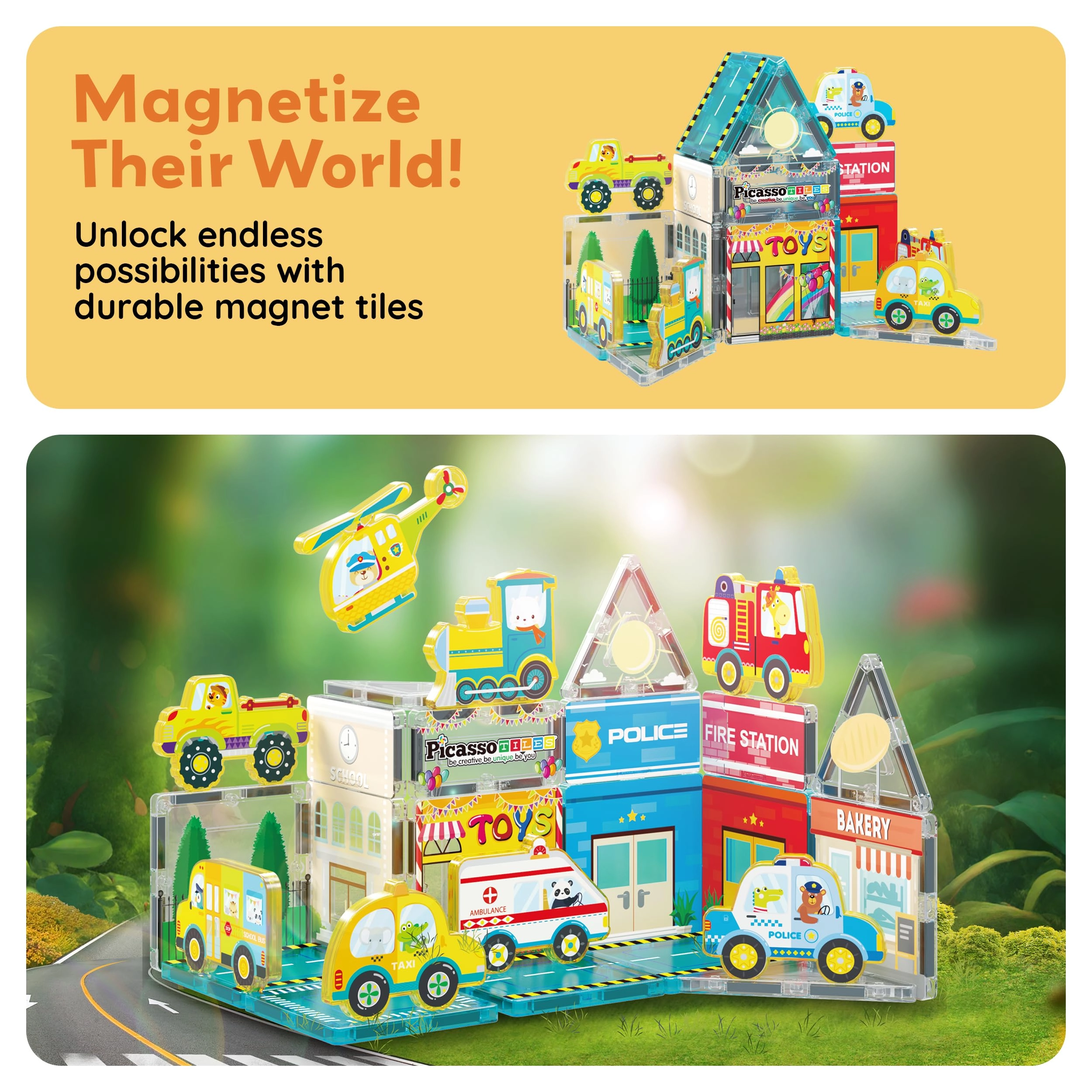 Magnet Tile Building Blocks - Metro City 26 pcs