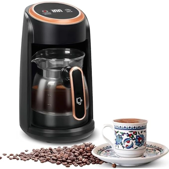 Turkish Glass Coffee Maker - Foldable Handle Portable Electric