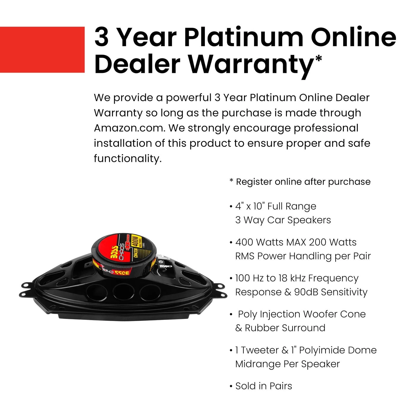 CH4230 - 4 x 10 inch Coaxial 3-way