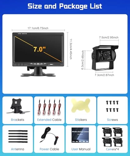 Wireless Backup Camera + IPS Display - IR Night Vision Wireless 1080P
