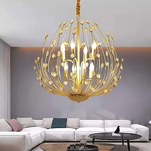 Crystal Chandelier - 6 head Golden E14