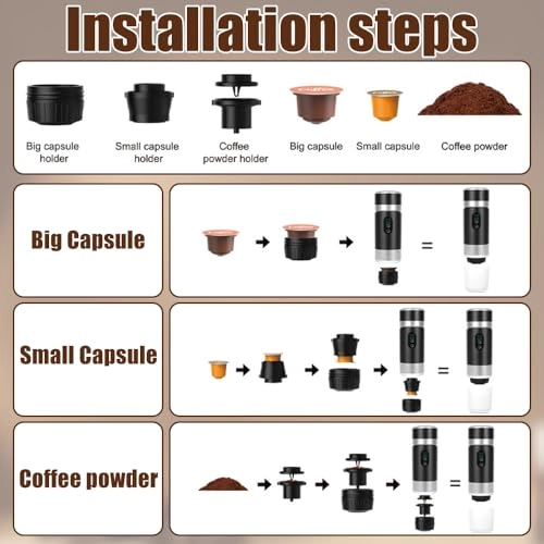 mini coffee machine - 150 Milliliters Capsule & Ground Coffee