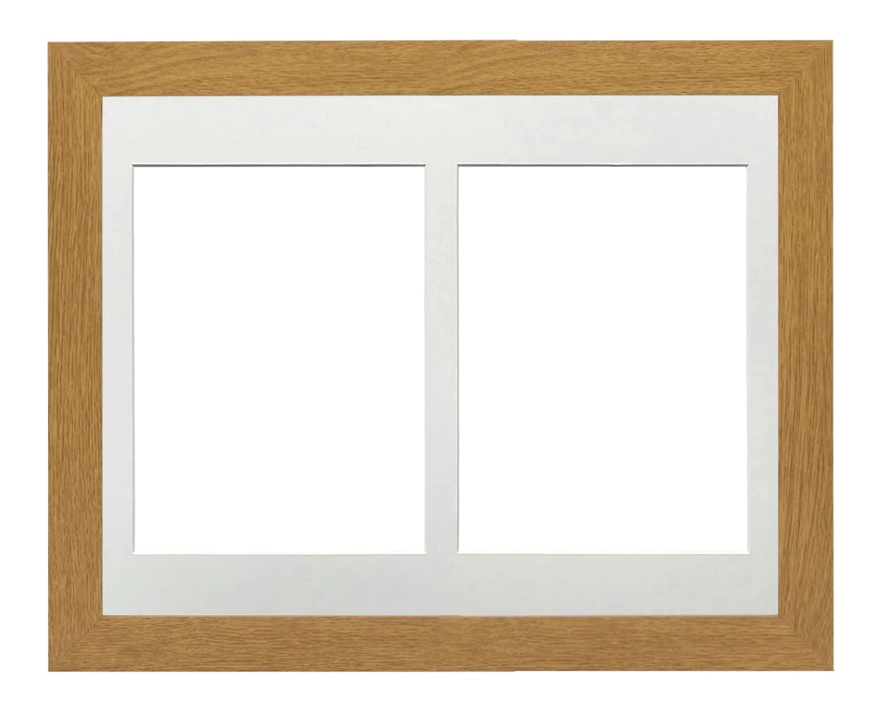 memory box MDF 30mm Oak Frame - 16" x 12" for 9"x7" (x2) Pictures