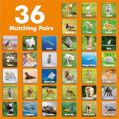 Memory Matching Game - 36 months - 6 years 72 pieces
