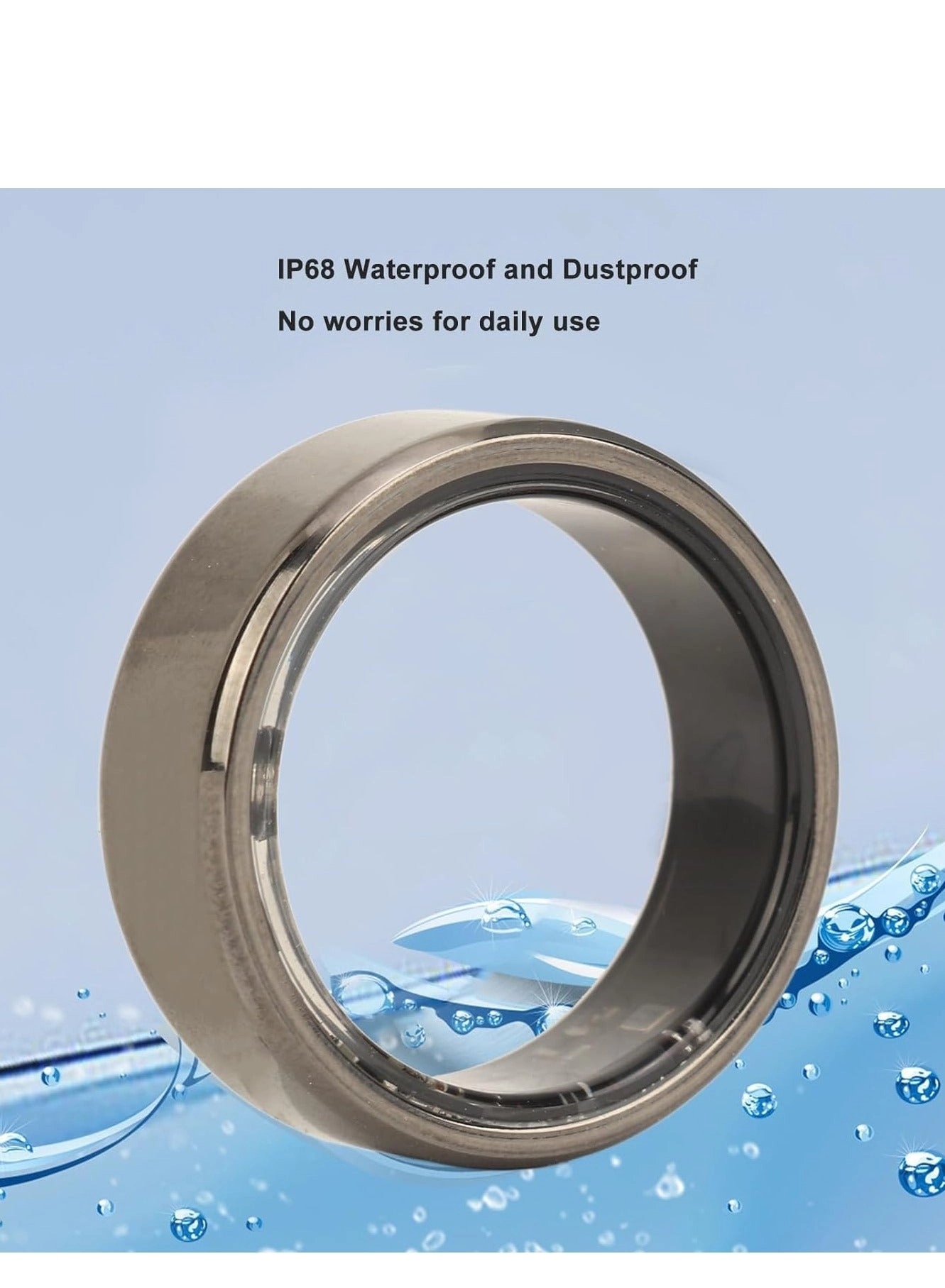 Smart Health Ring - IP68 Waterproof Bluetooth 5.1 7-8 days