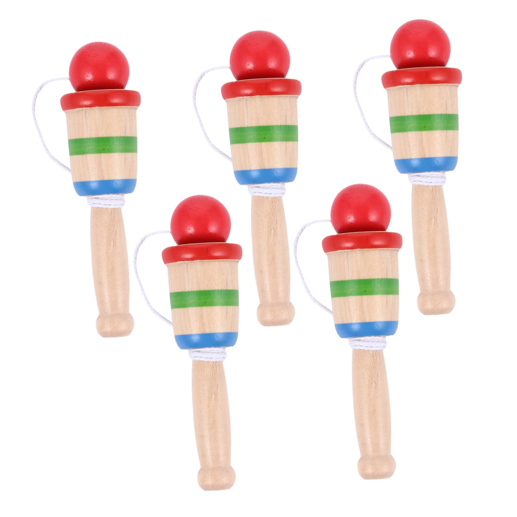 Toyvian Wooden Catch Ball Toy Set - 36 months+ 5 pieces