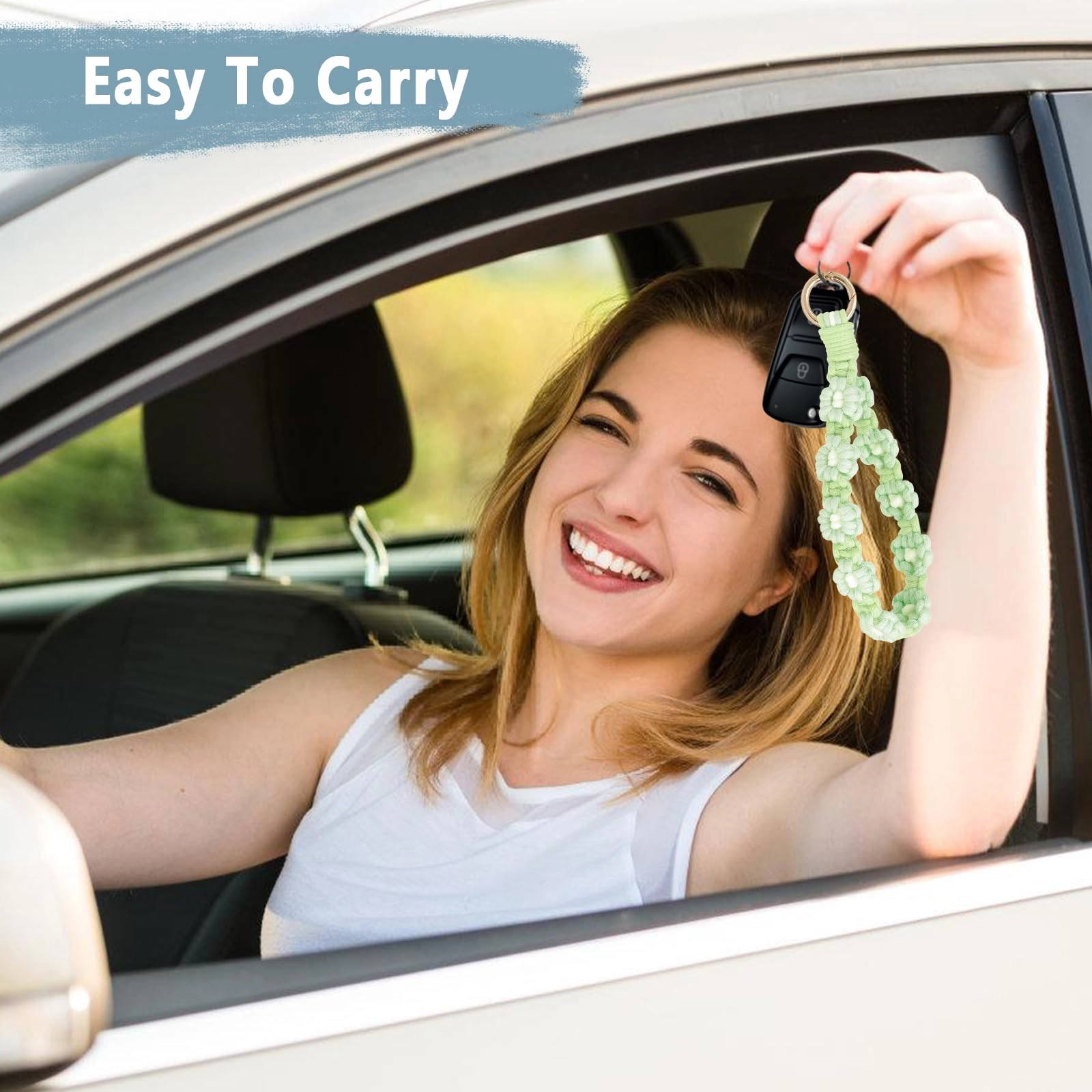 Boho Macrame Keychain - Car