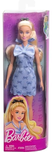 Barbie Fashionistas - #237 Wavy Blonde Ponytail Blue Bow Halter Dress
