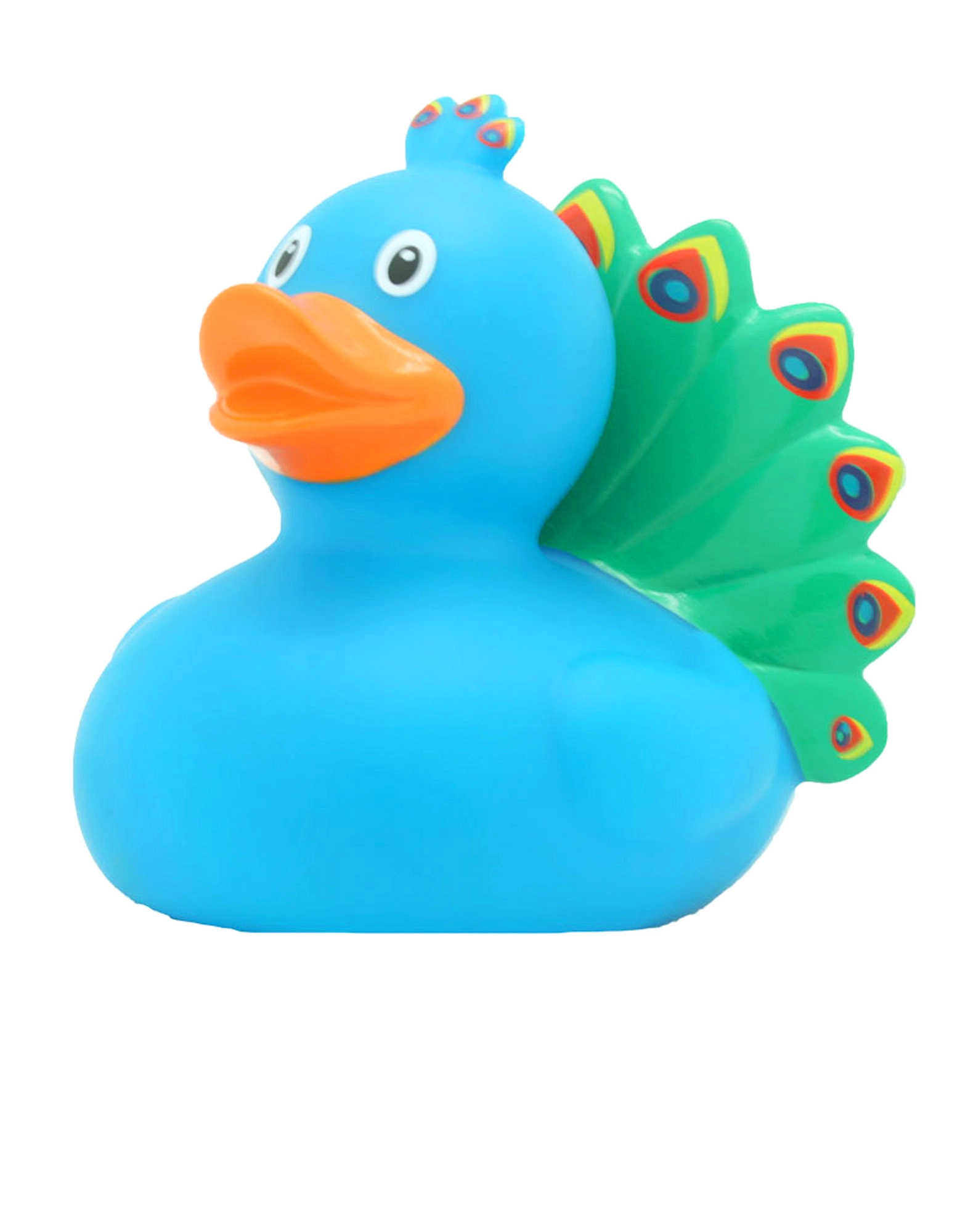 LILALU Peacock Rubber Duck - 8.5 x 8.5 x 7.5 cm Rubber
