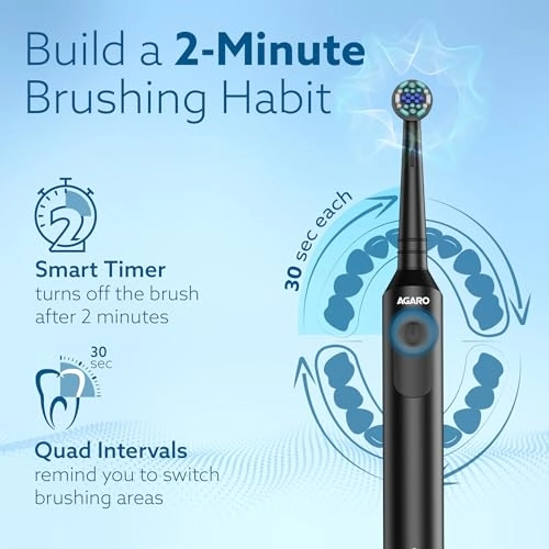 Cosmic Oscillating Electric Toothbrush - Nylon Soft Bristles Replaceable Brush Head Rechargeable
