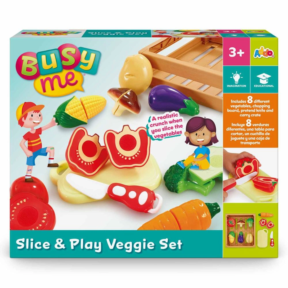 Busy Me Slice And Play Kitchen Veggie Set - 8 different vegetables Velcro (ALGT-315-13126-B)