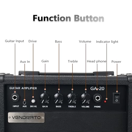 Electric Guitar Amplifier - 20 Watts 6.5 Inches White