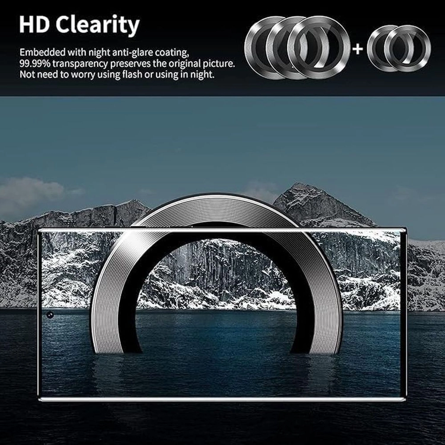 Clear Tempered Glass Camera Lens Protector for Samsung Galaxy S25 Ultra