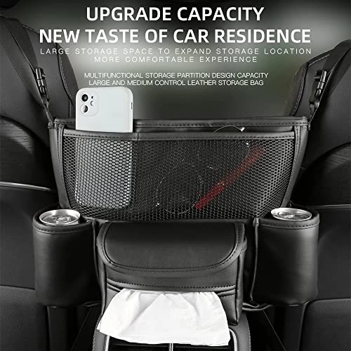 Car Storage Bag - Center Console Leather Large Capacity