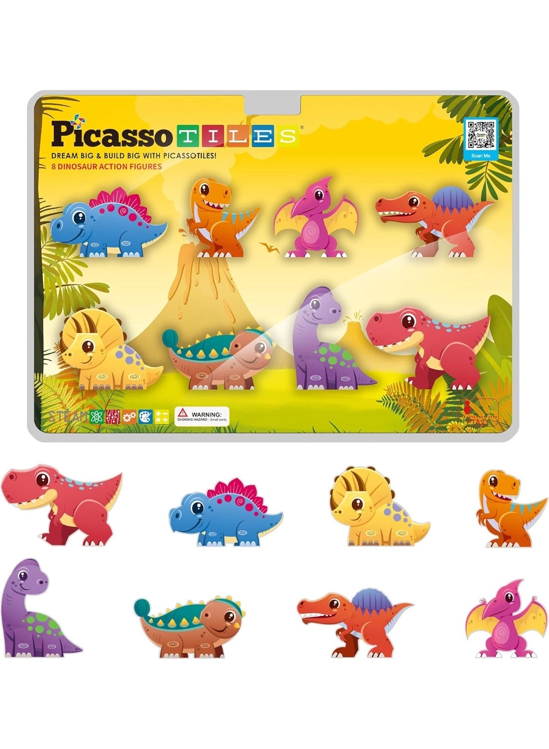 Dinosaur Magnetized Action Figures - 8pcs