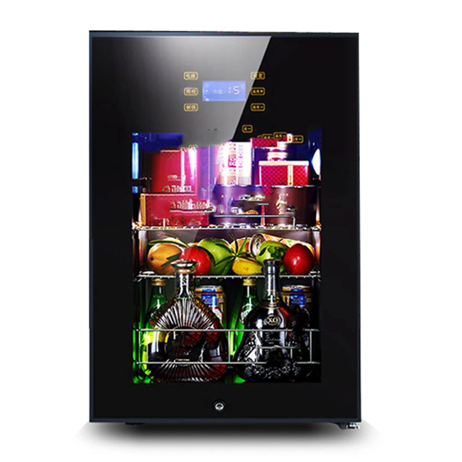 Compact Single Door Wine Cooler - Tempered Glass Door Electronic Temperature Control