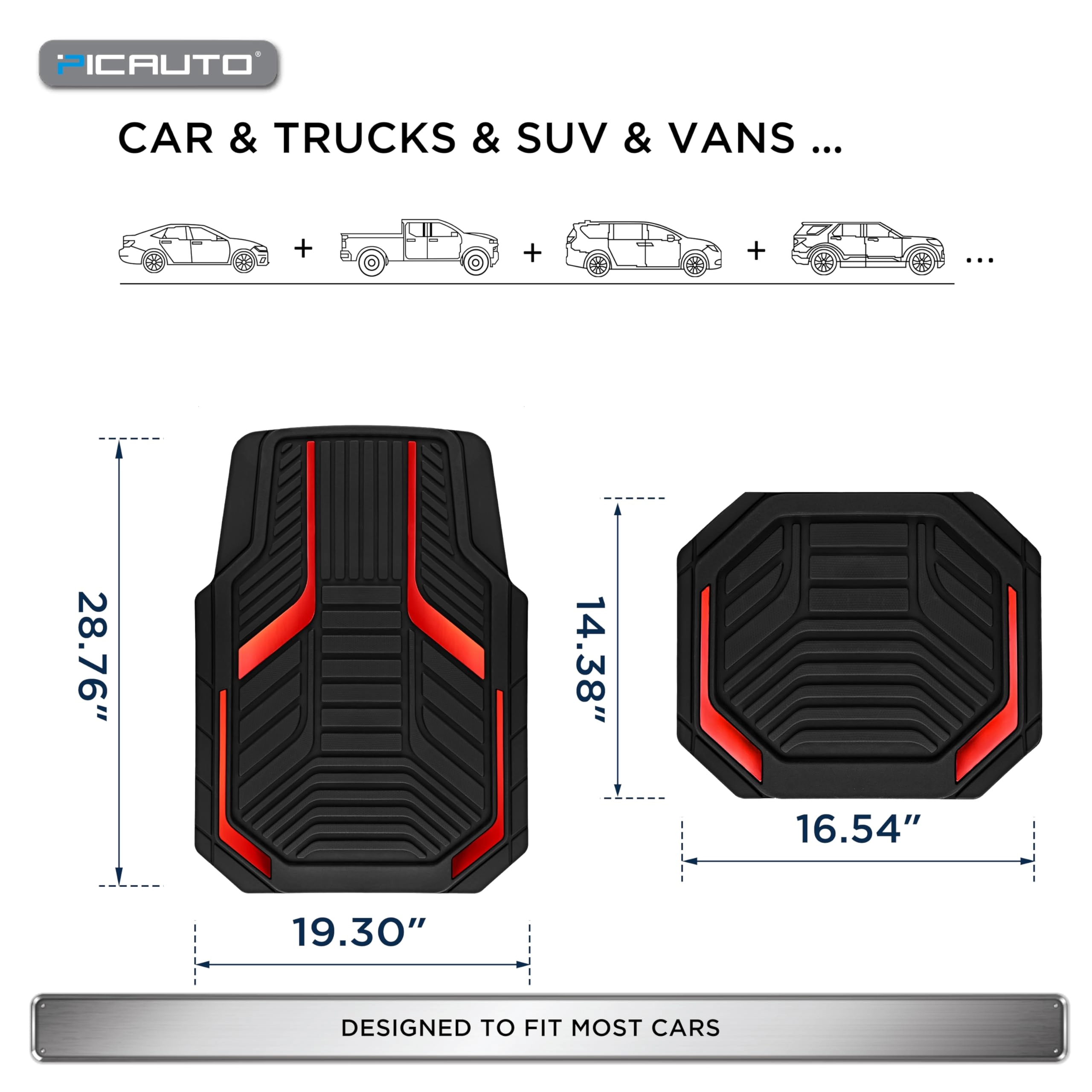 Heavy Duty Rubber Floor Mats - Pink Universal Fit