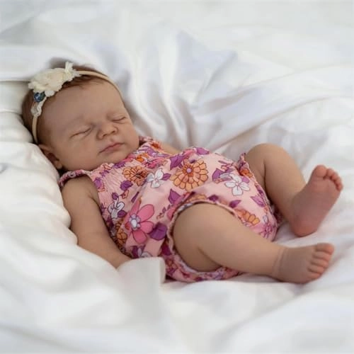 Reborn Baby Doll - 18 Inch Silicone Girl Sleeping Ages 3+