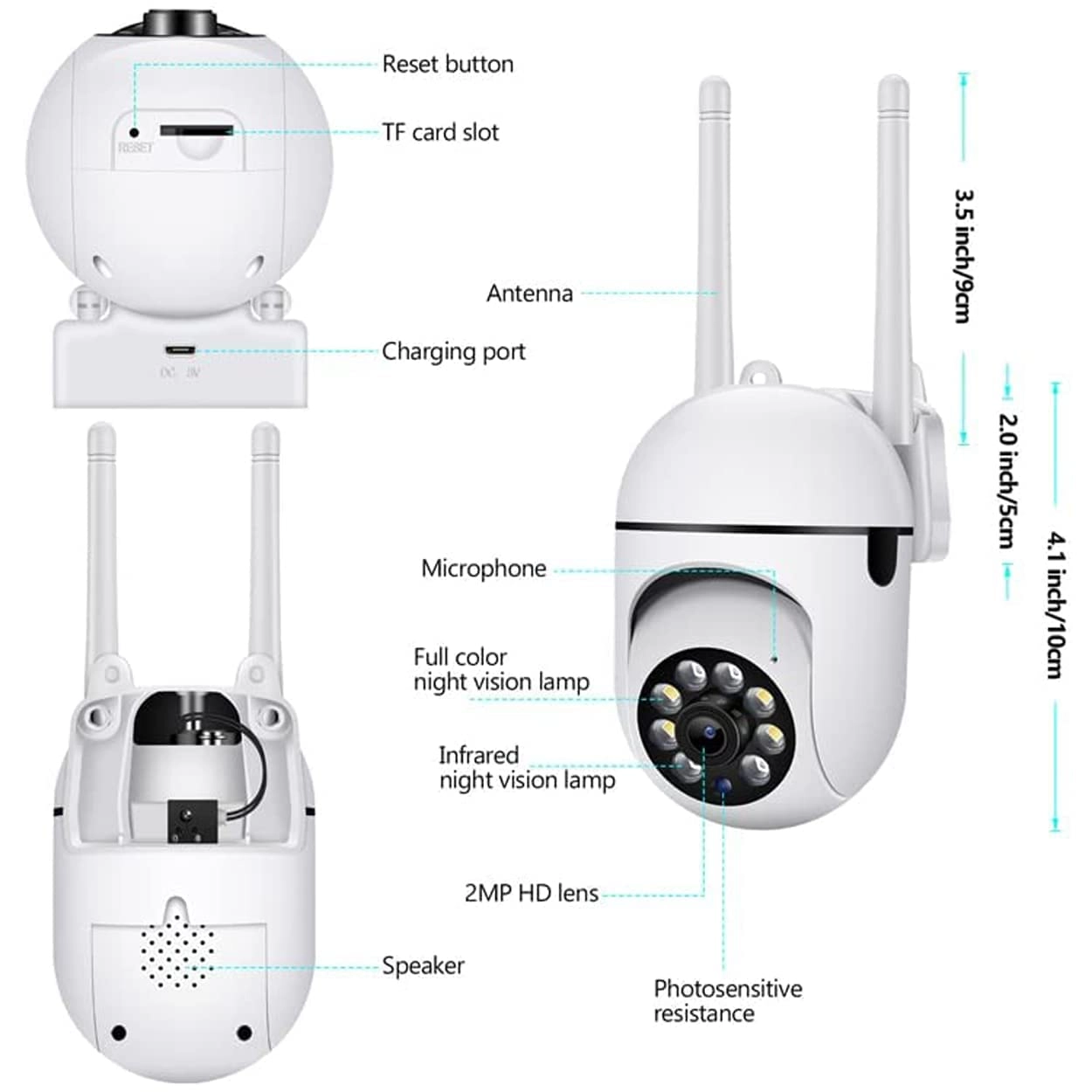 360 IP Camera - 64GB 1080p Night Vision