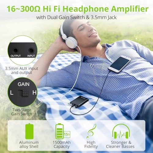 Headphone Amplifier - 16-300Ω Rechargeable