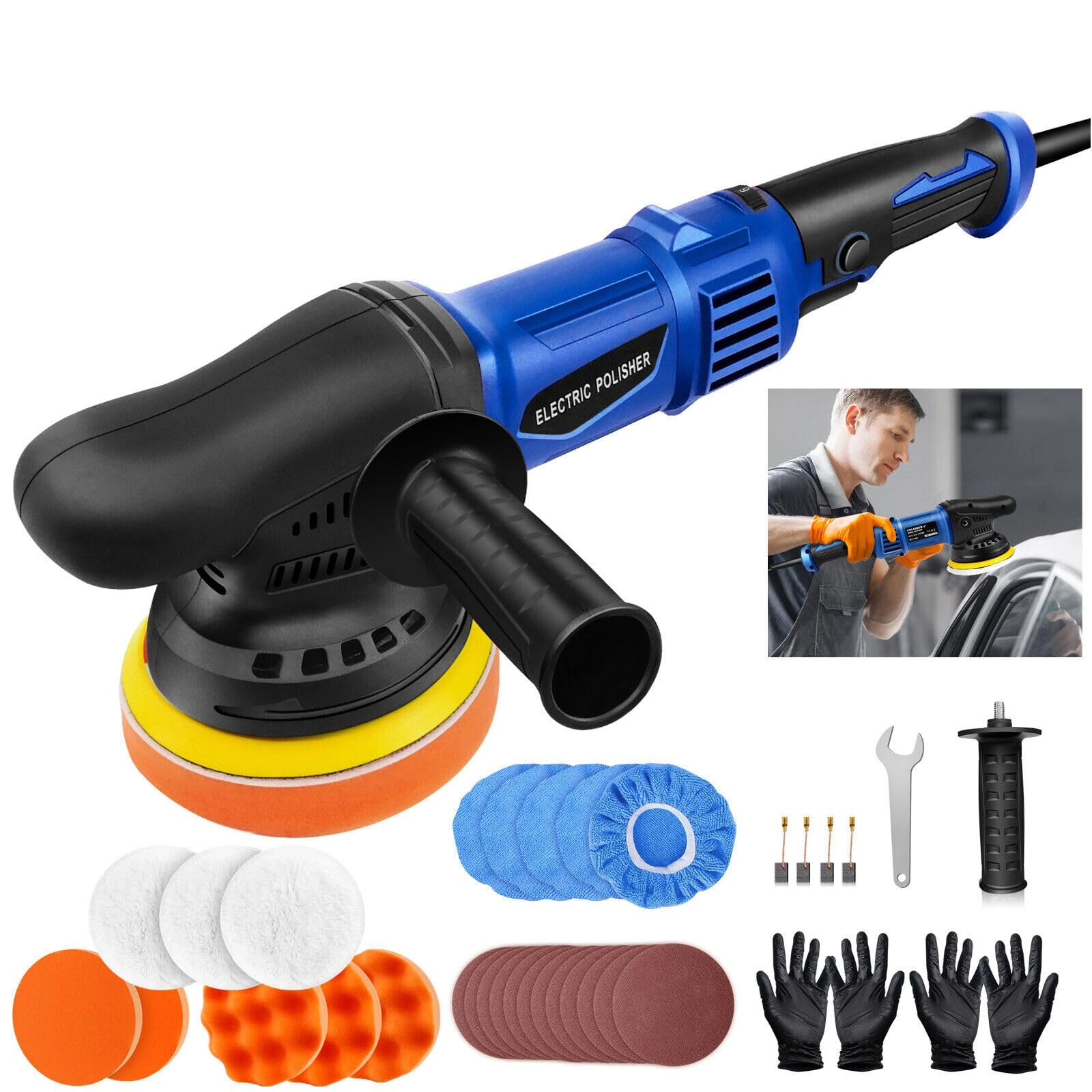 LuckyPockett DA Polisher - 3950 Watts 125mm