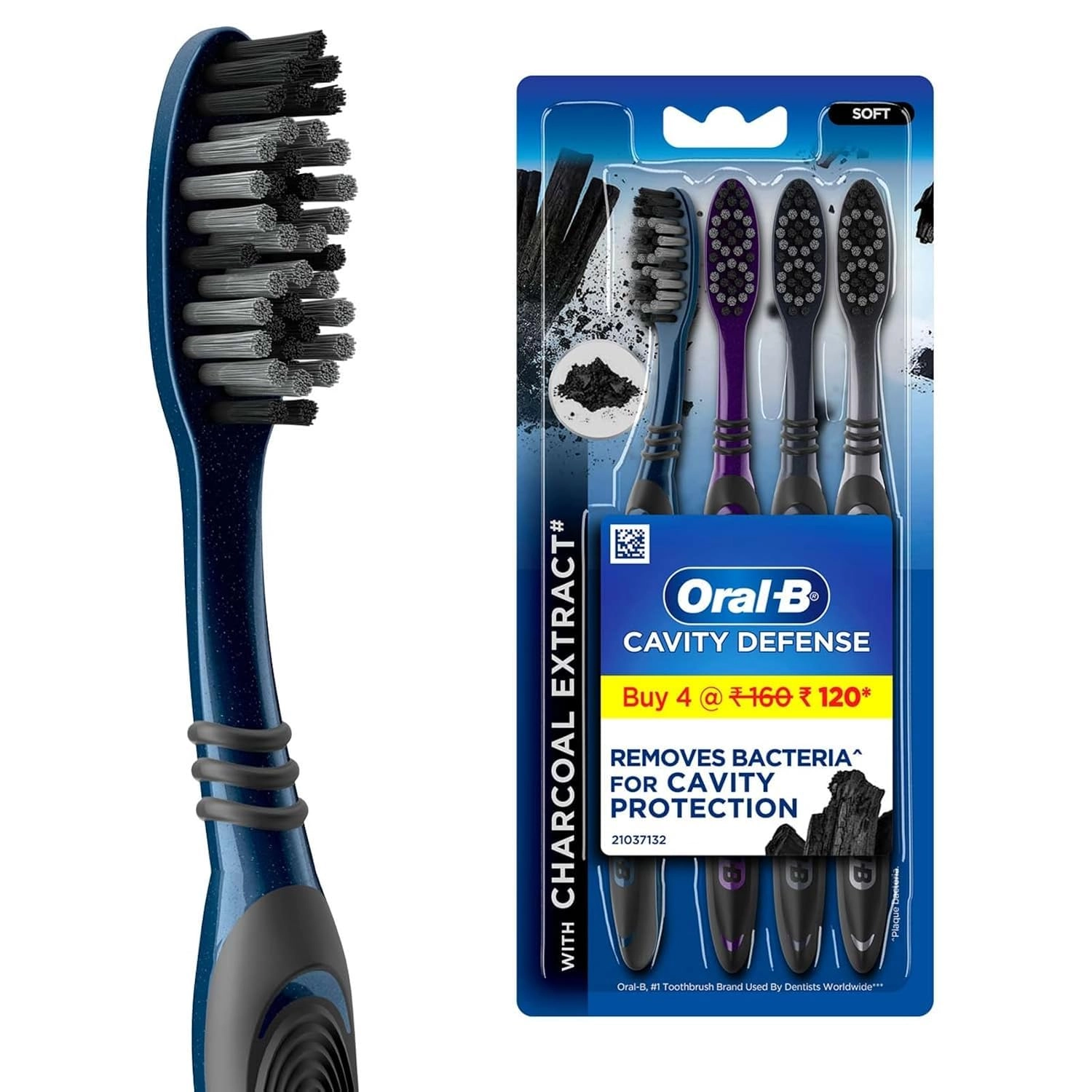 Oral-B Charcoal Sensitive Toothbrush - Extra Soft 3-Piece Pack