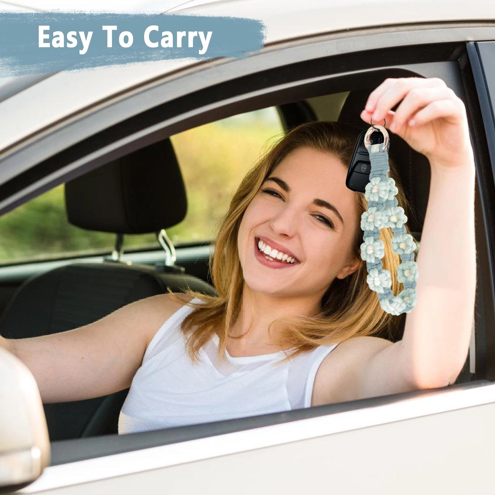 Boho Macrame Keychain - Car